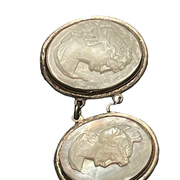 Antique MOP Pearl Hand carved sterling 800 Silver hand carved Cameo Bracelet - Picture 7 of 15